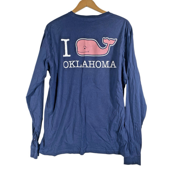 Vineyard Vines Oklahoma T Shirt Size Small Long Sleeve Knit Mens Womens Blue - Picture 1 of 10
